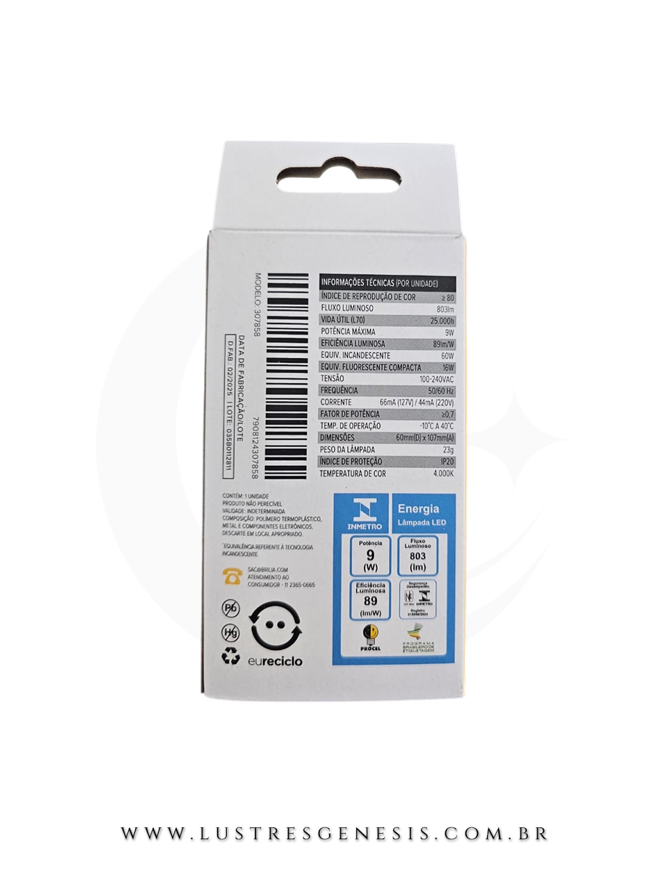 Luminaria LED Bulbo 9W E27 Branco Luz Quente 3000k Bivolt Longa Vida Sala Estar Quarto Cozinha Banheiro Escritório